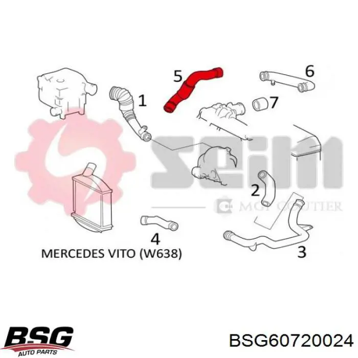 BSG 60-720-024 BSG tubo intercooler superior