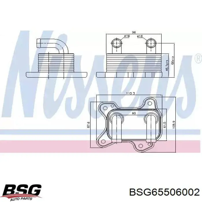 BSG 65-506-002 BSG radiador de aceite