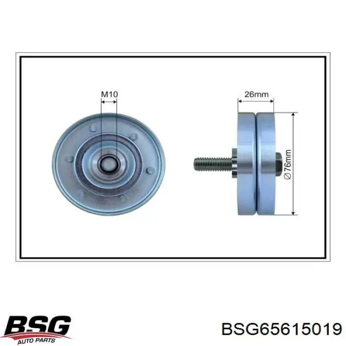 BSG 65-615-019 BSG rodillo, correa trapecial poli v