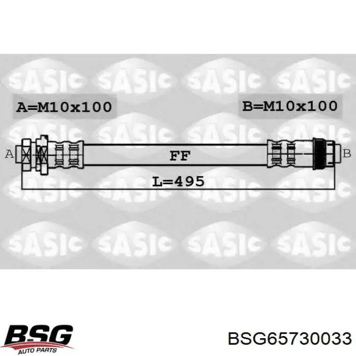 BSG 65-730-033 BSG tubo flexible de frenos trasero derecho