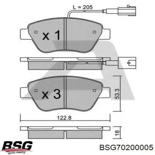 BSG 70-200-005 BSG pastillas de freno delanteras