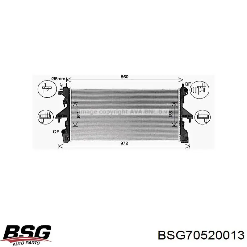 BSG70520013 BSG radiador