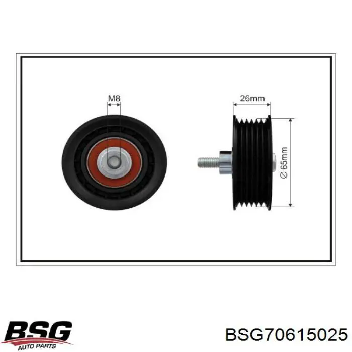 BSG 70-615-025 BSG polea inversión / guía, correa poli v