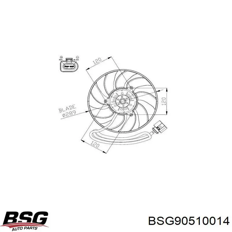 BSG 90-510-014 BSG ventilador (rodete +motor refrigeración del motor con electromotor completo)