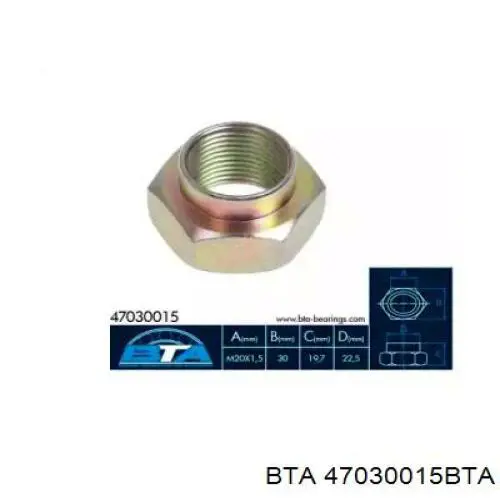 Tuerca del cubo de la rueda delantera 329714 Peugeot/Citroen