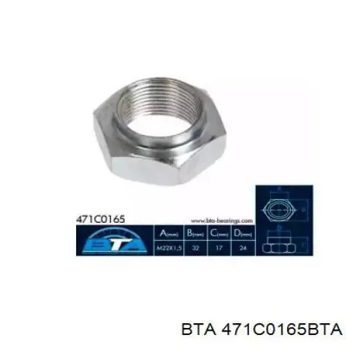 FT26002 Fast Tuerca del cubo de la rueda delantera