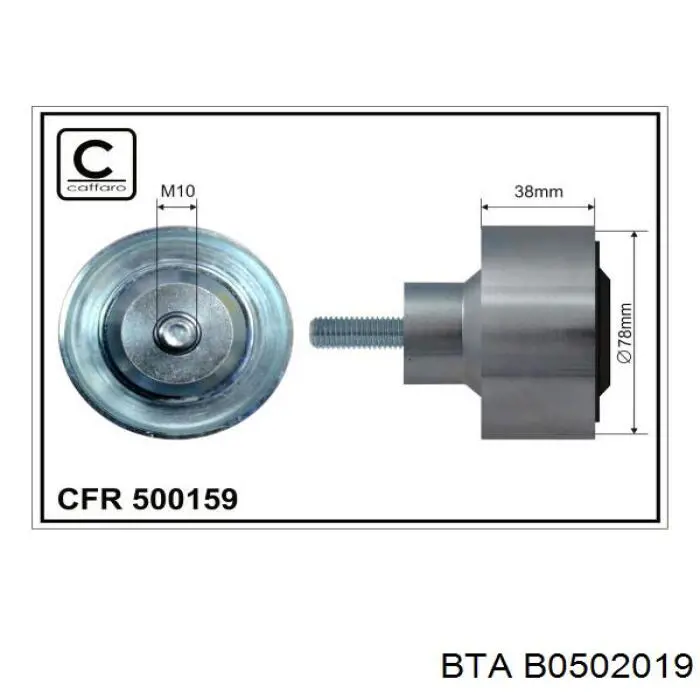 B0502019 BTA rodillo, correa trapecial poli v