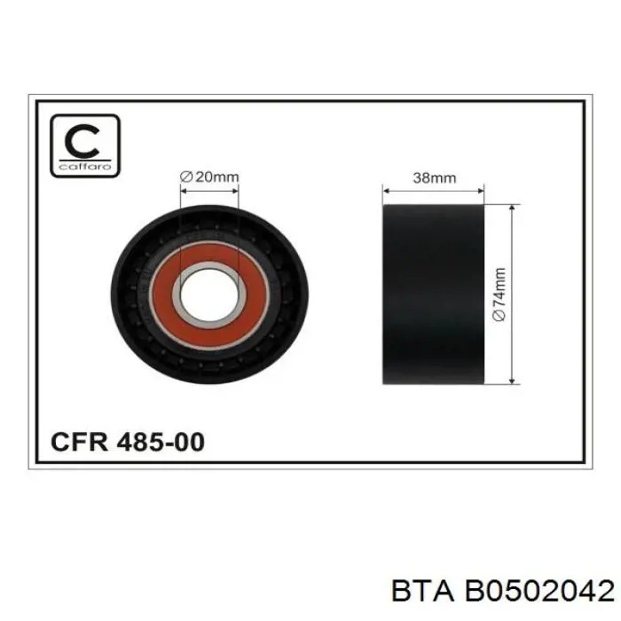 B05-02-042 BTA rodillo, correa trapecial poli v