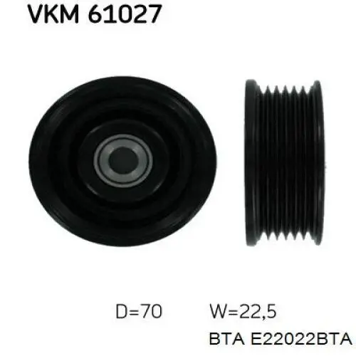 E22022BTA BTA polea inversión / guía, correa poli v