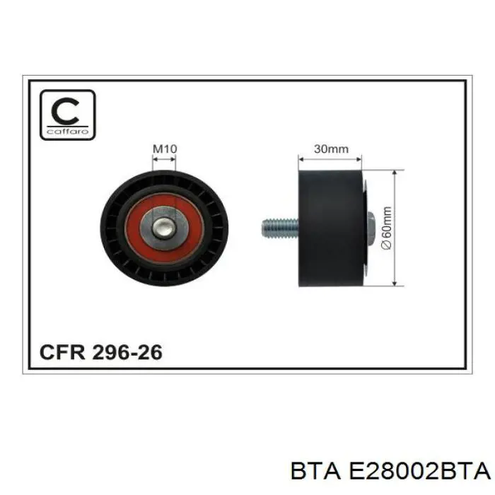 CFR296-26 Caffaro rodillo, correa trapecial poli v