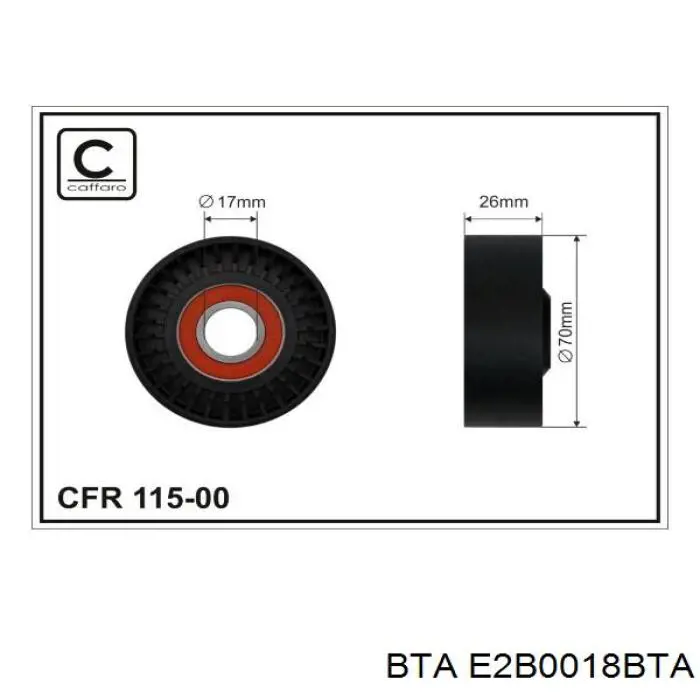 E2B0018BTA BTA polea inversión / guía, correa poli v