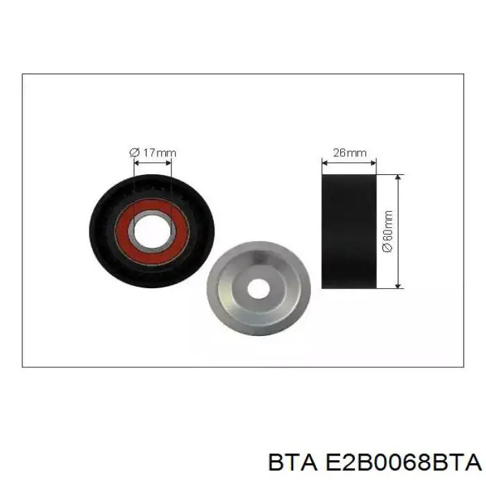 E2B0068BTA BTA polea inversión / guía, correa poli v