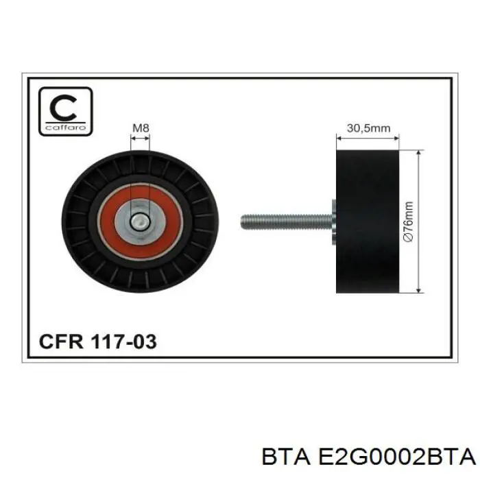 E2G0002BTA BTA polea inversión / guía, correa poli v