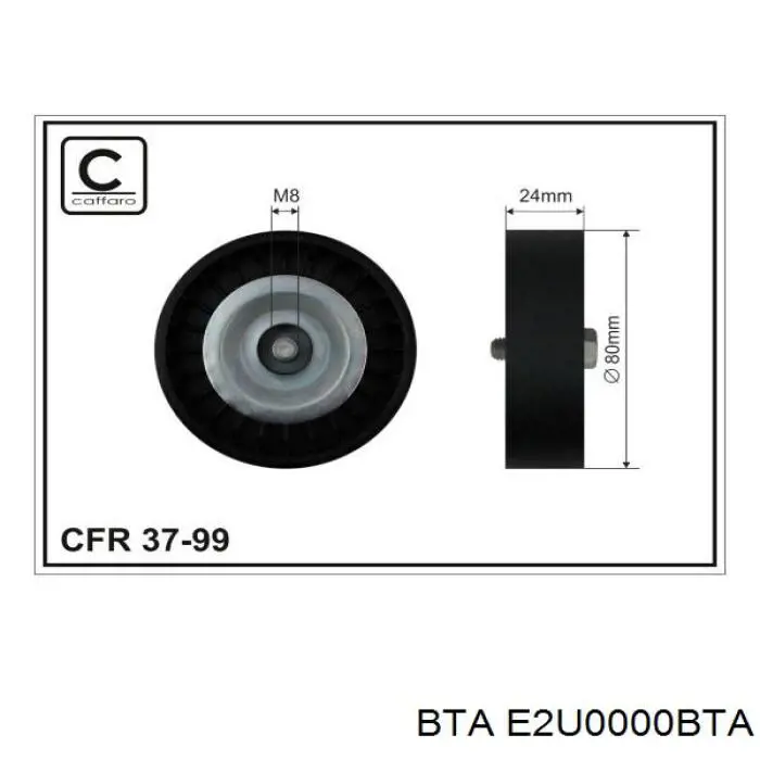 E2U0000BTA BTA polea inversión / guía, correa poli v