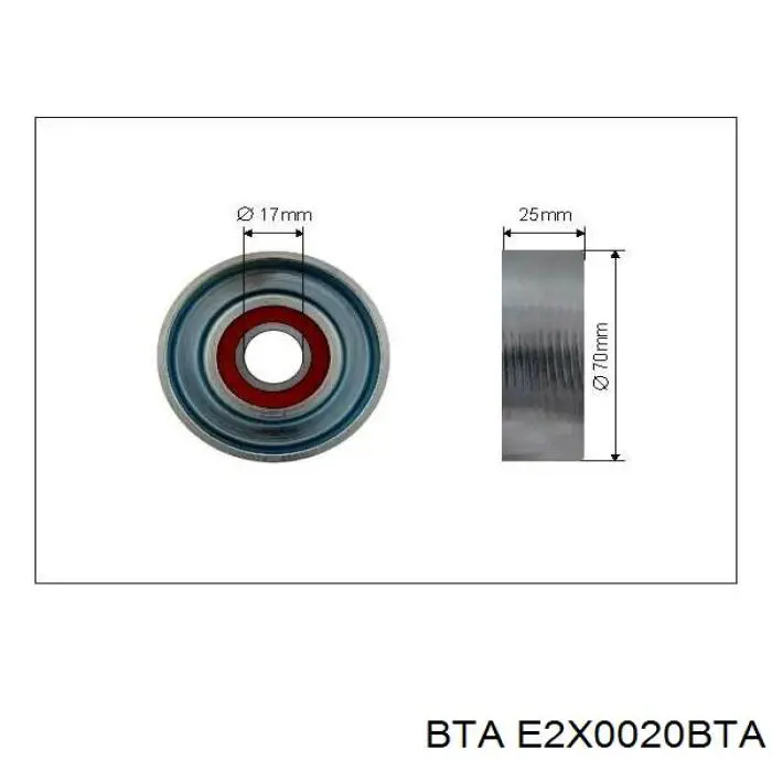 E2X0020BTA BTA rodillo, correa trapecial poli v