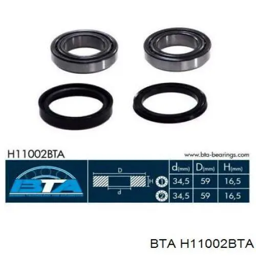 Cojinete de rueda delantero BTA H11002BTA precio, desde 18,69 EUR