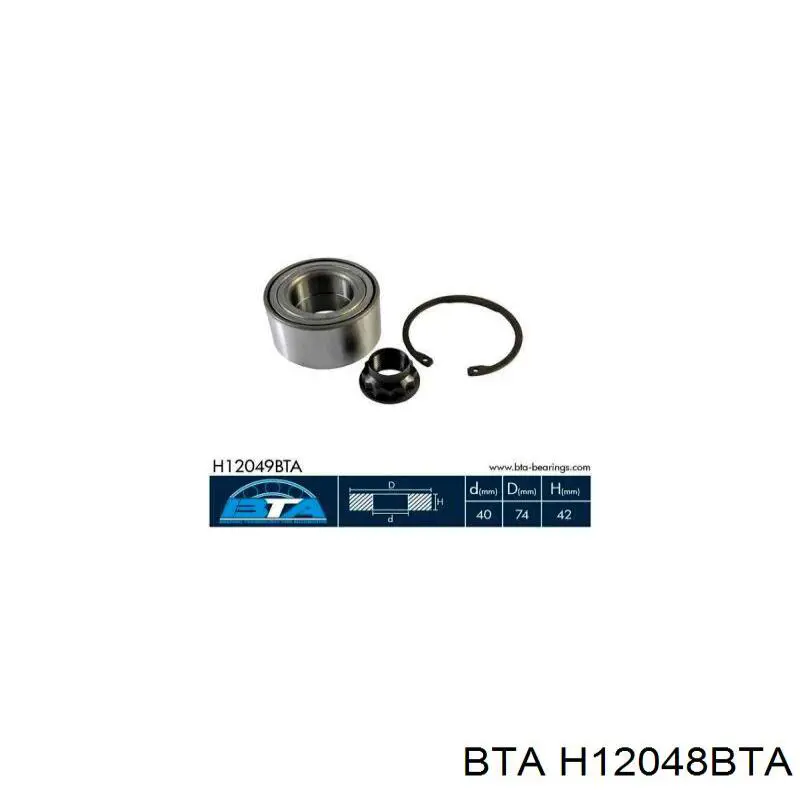 Cojinete de rueda delantero H12048BTA BTA