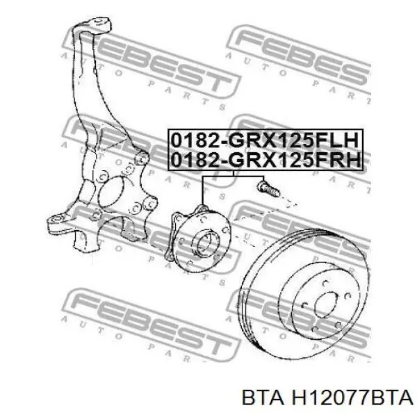 Buje de rueda delantero H12077BTA BTA