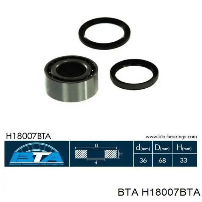 Comprar H18007BTA BTA Cojinete de rueda delantero