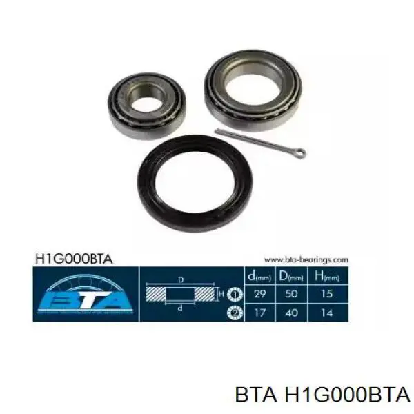 Cojinete de cubo delantero/trasero BTA H1G000BTA precio, desde 13,58 EUR