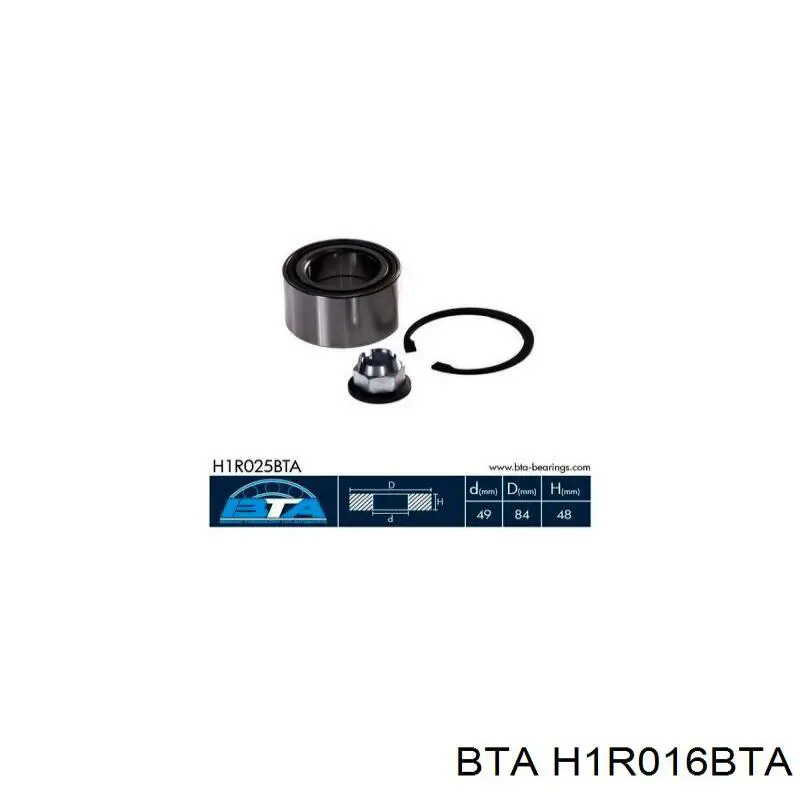 H1R016BTA BTA cojinete de rueda delantero