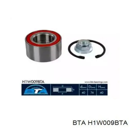 Comprar H1W009BTA BTA Cojinete de rueda delantero