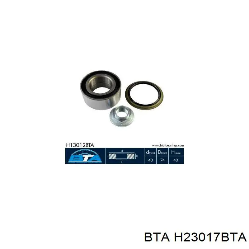 Cubo de rueda trasero H23017BTA BTA