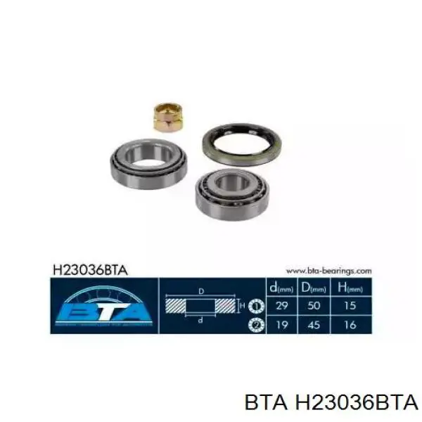 Comprar H23036BTA BTA Cojinete de rueda trasero