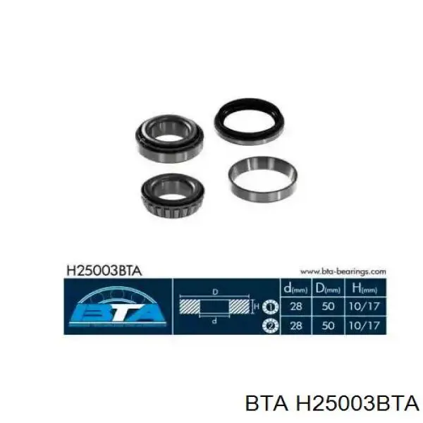 Comprar H25003BTA BTA Cojinete de rueda trasero