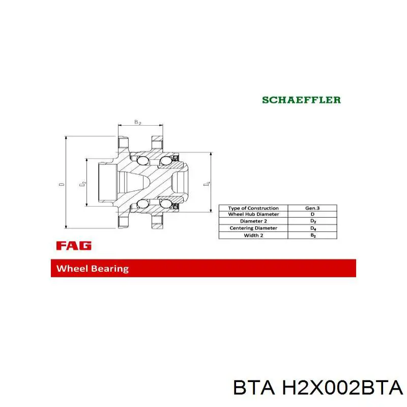 Comprar H2X002BTA BTA Cubo de rueda, Eje trasero