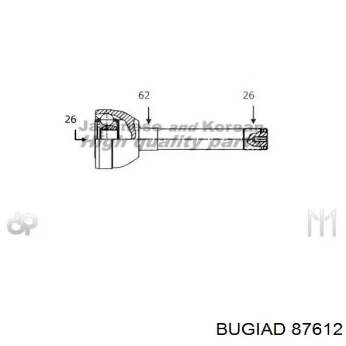 87612 Bugiad tubo flexible de aire de sobrealimentación superior izquierdo