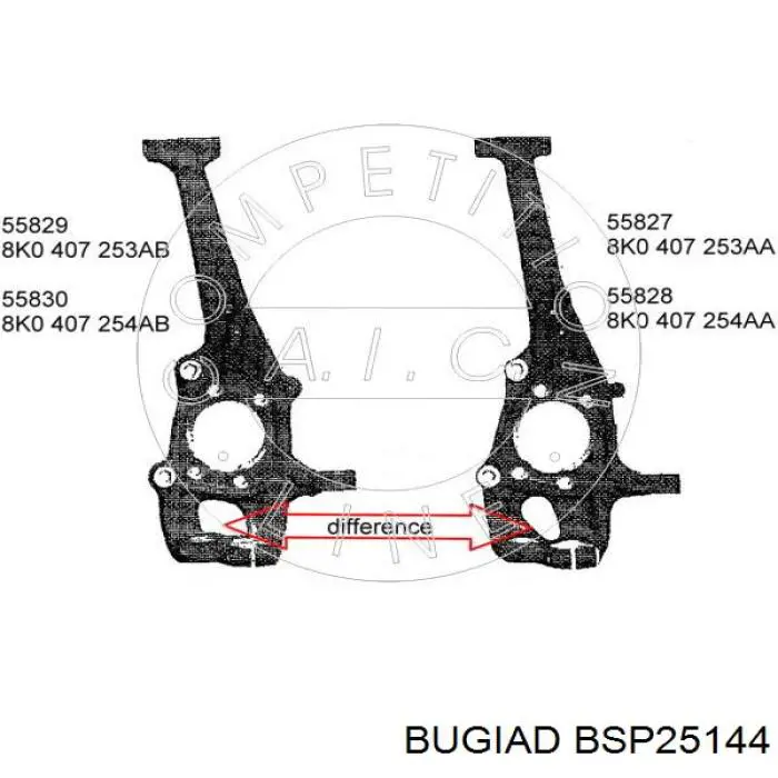 BSP25144 Bugiad muñón del eje, suspensión de rueda, delantero izquierdo