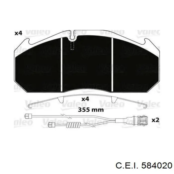 584020 C.e.i. pastillas de freno delanteras