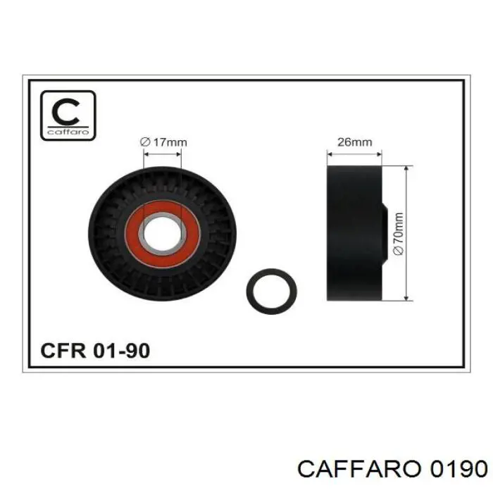 0190 Caffaro polea tensora, correa poli v