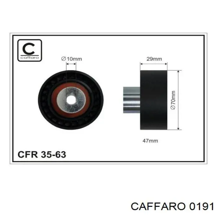 0191 Caffaro polea tensora, correa poli v