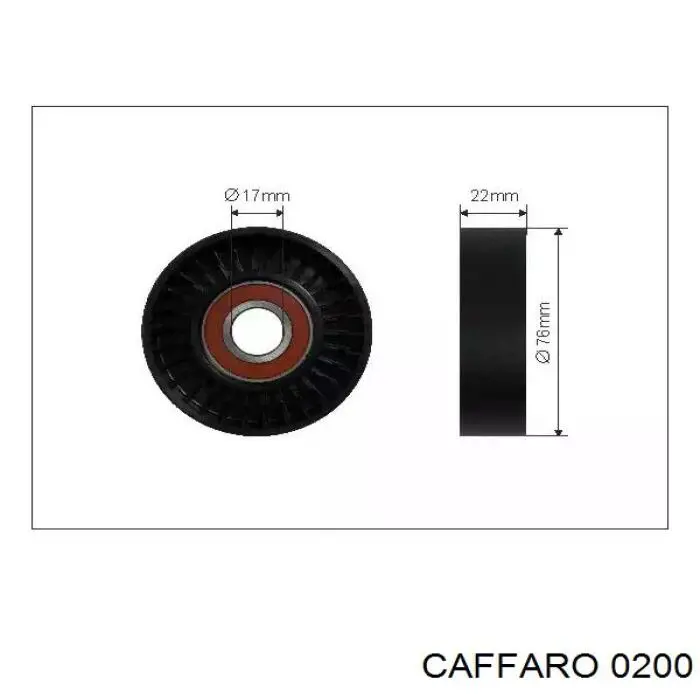 Comprar 0200 Caffaro Polea tensora, correa poli V