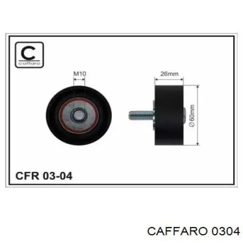 Rodillo tensor correa poli V Caffaro 0304 precio, desde 14,63 EUR