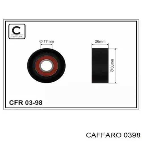 Comprar 0398 Caffaro Polea tensora, correa poli V