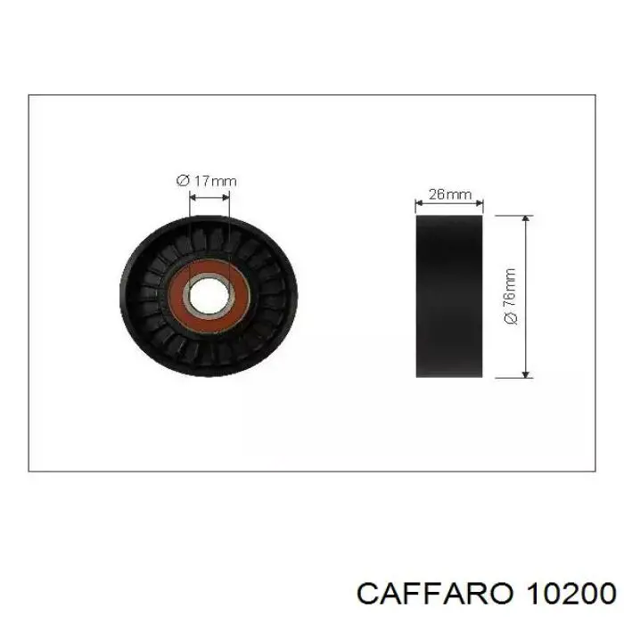 10200 Caffaro polea tensora, correa poli v