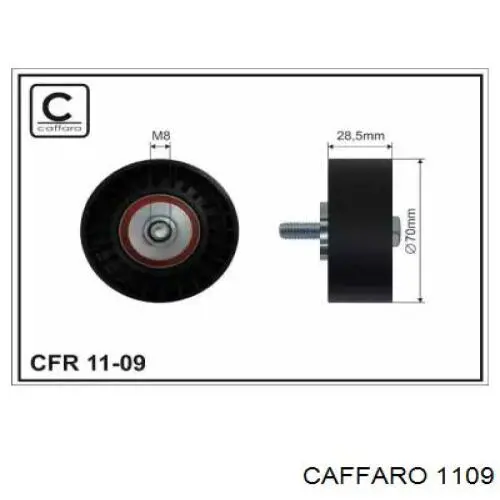 11-09 Caffaro polea inversión / guía, correa poli v