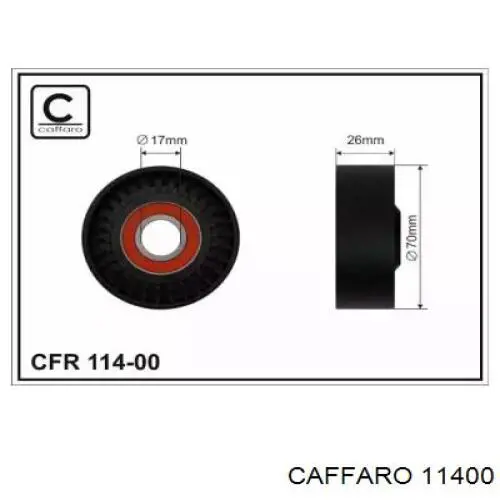 11400 Caffaro polea tensora, correa poli v
