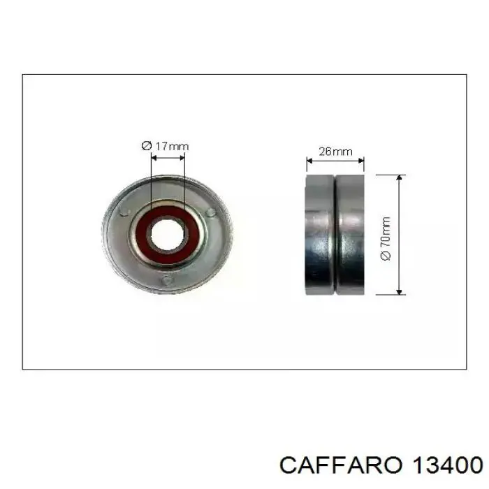 Rodillo tensor correa poli V Caffaro 13400 precio, desde 14,78 EUR