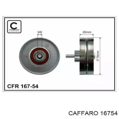 16754 Caffaro rodillo, correa trapecial poli v