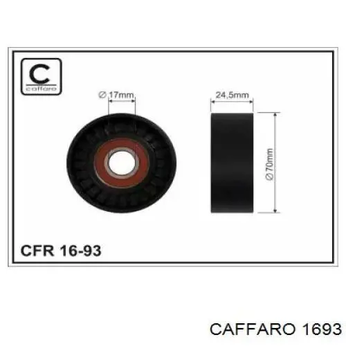 16-93 Caffaro polea tensora, correa poli v