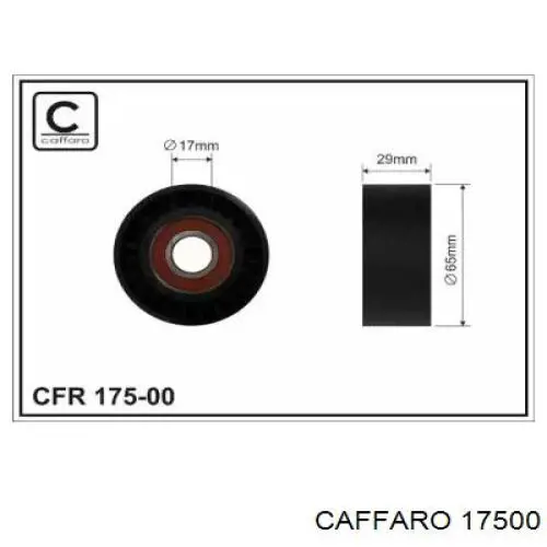 17500 Caffaro rodillo, correa trapecial poli v