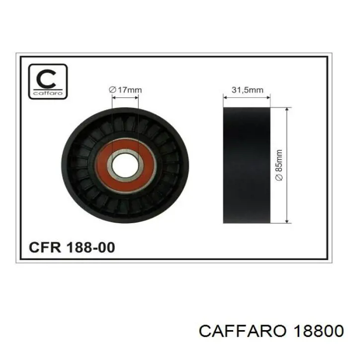 Rodillo tensor correa poli V Caffaro 18800 precio, desde 15,31 EUR