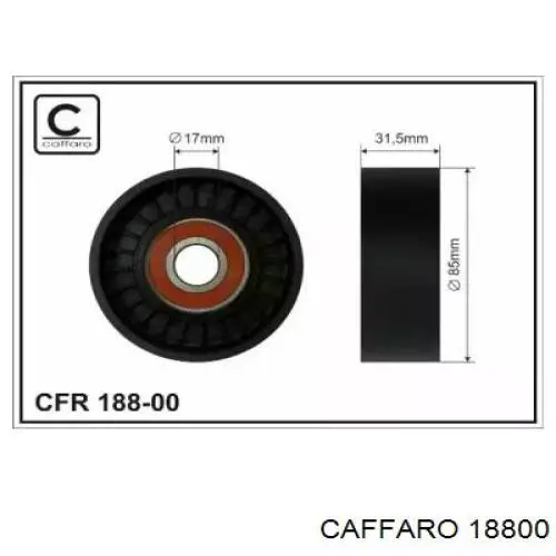 Comprar 18800 Caffaro Polea tensora, correa poli V