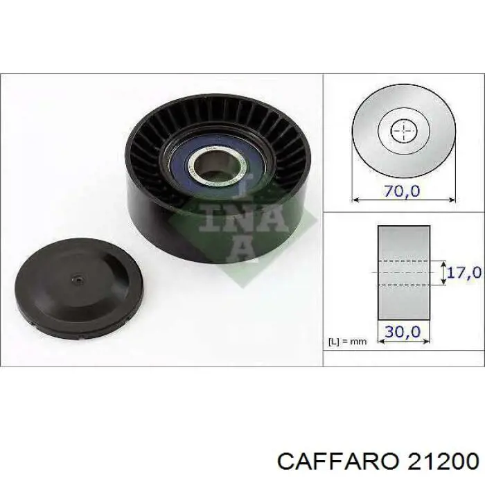 21200 Caffaro polea inversión / guía, correa poli v