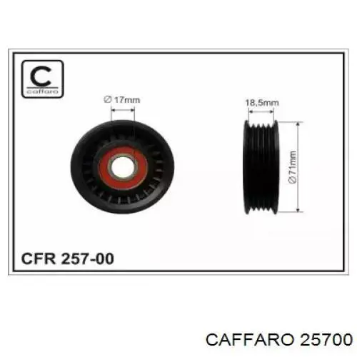 Comprar 25700 Caffaro Polea tensora, correa poli V