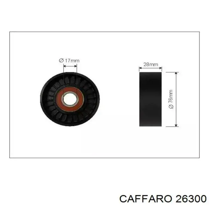 Comprar 26300 Caffaro Polea tensora, correa poli V
